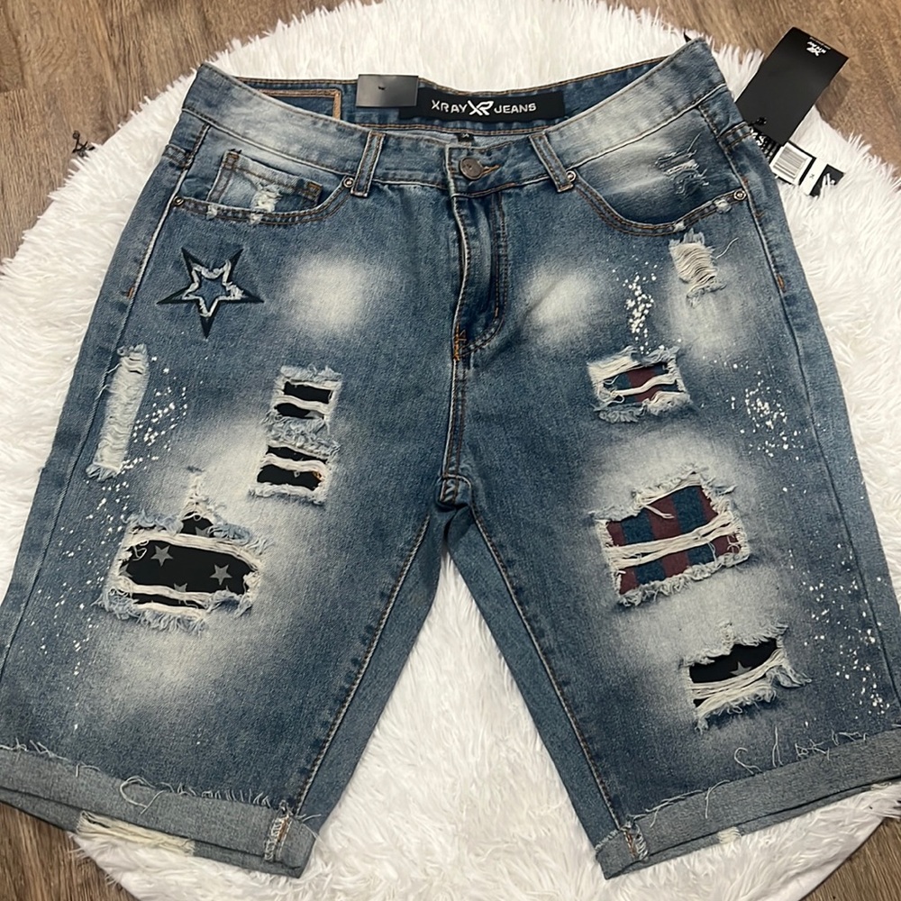 Men denim shorts